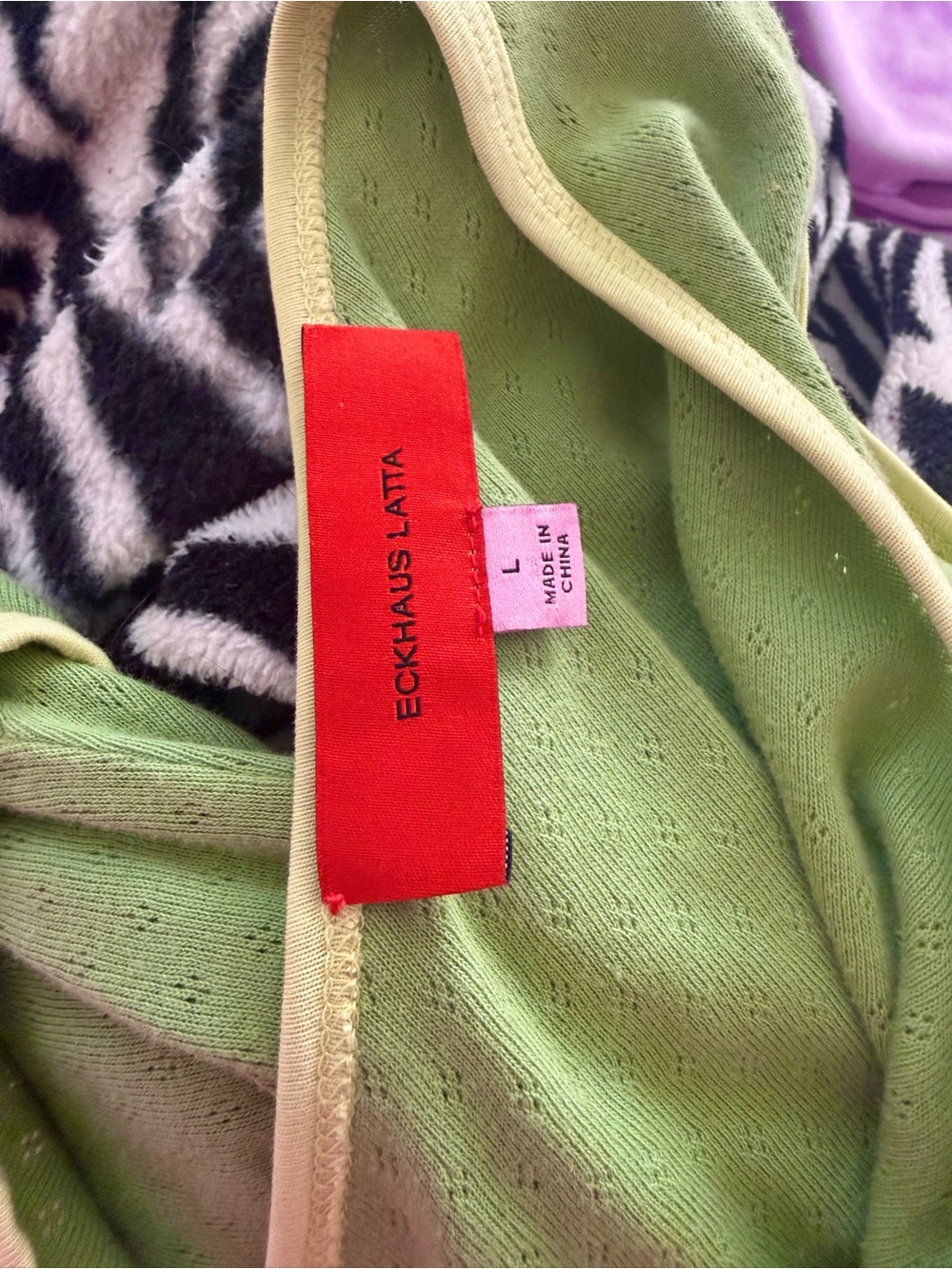 Eckhaus Latta Knit Green Surface Dress Pistachio Yellow Knit Cotton - Picture 7 of 8